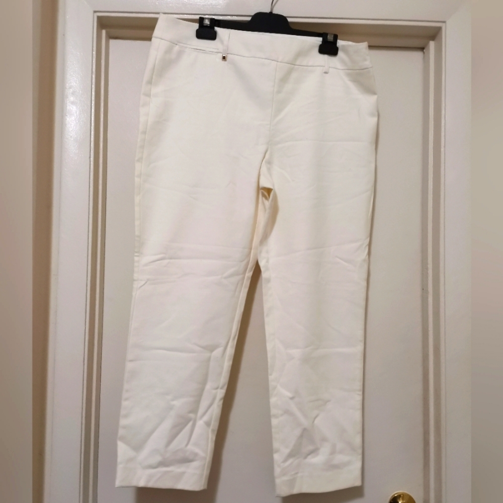 Charter Club Size 14 White Classic Fit Pant